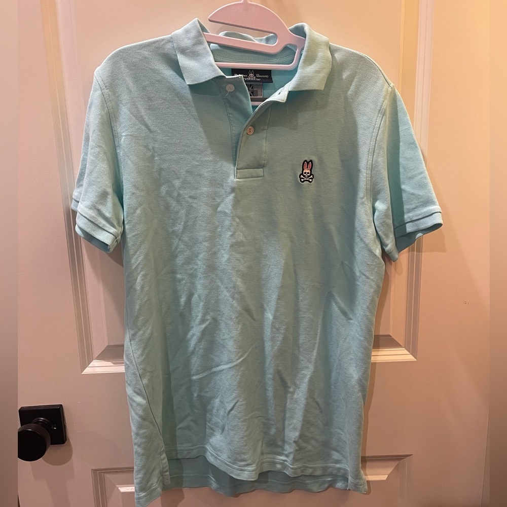 Psycho Bunny Aqua Polo Shirt men's size small ("4")